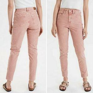 American Eagle Curvy Mom Corduroy Pink Jeans 20